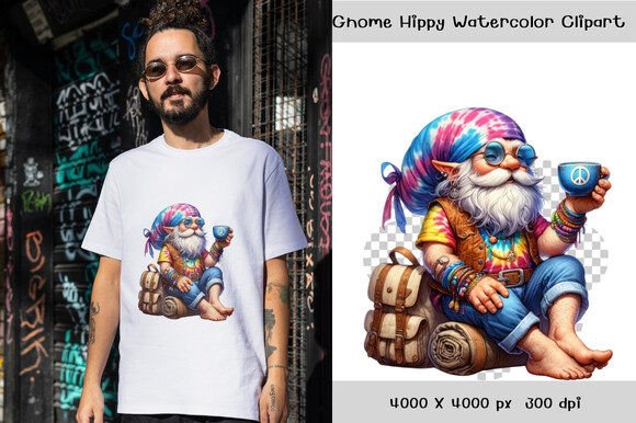 Download Gnome Hippy Watercolor Clipart - Clip Collection
