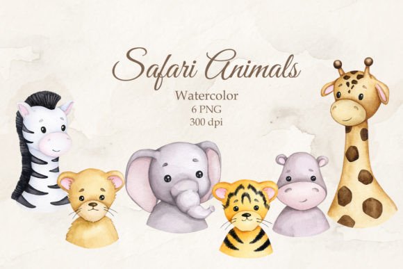 Download Safari Animals. Watercolor Cliparts PNG - Clip Collection