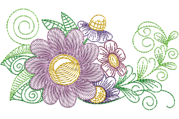 Download Spring Flower Arrangement Embroidery - Spring flower Collection