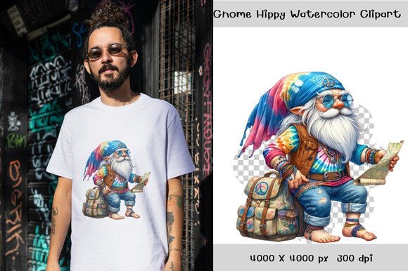 Download Gnome Hippy Watercolor Clipart - Clip Collection