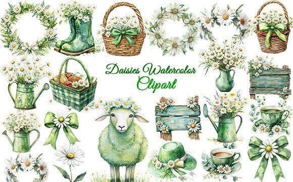 Download Green Daisies Clipart - Clip Collection