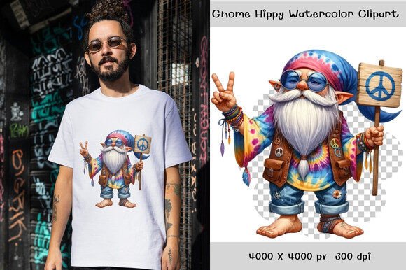 Download Gnome Hippy Watercolor Clipart - Clip Collection