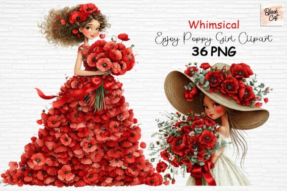 Download Whimsical Enjoy Poppy Girl Clipart PNG - Clip Collection