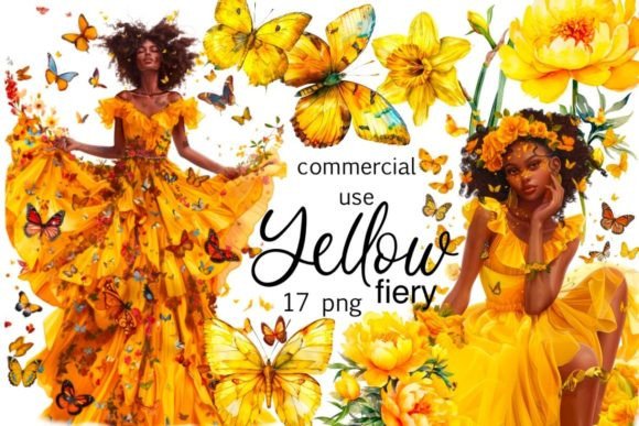 Download Yellow Fiery Black Girl Clipart, Yellow - Clip Collection