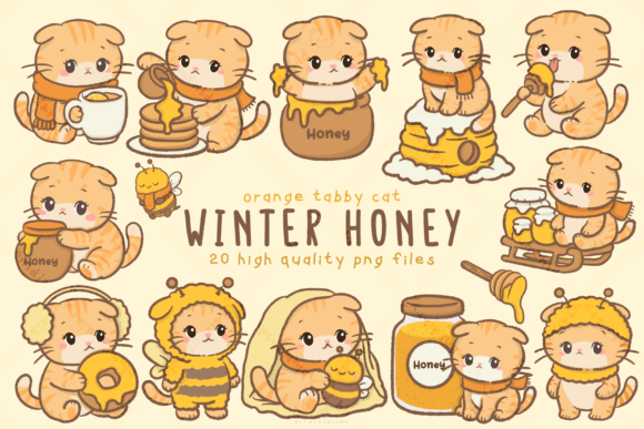 Download Winter Honey Orange Cat Clipart - Clip Collection