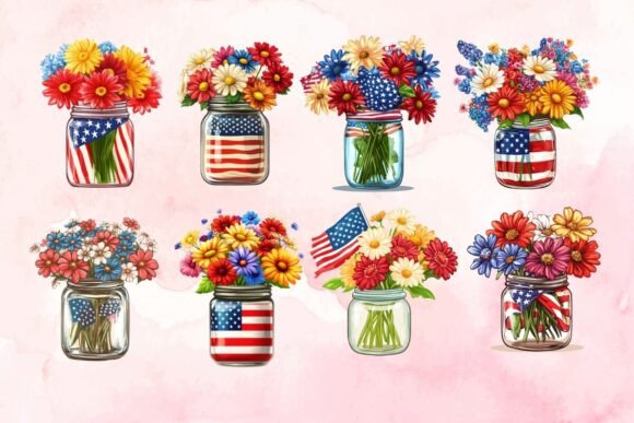 Download Flowers in Jar 4th of July Clipart - Clip Collection