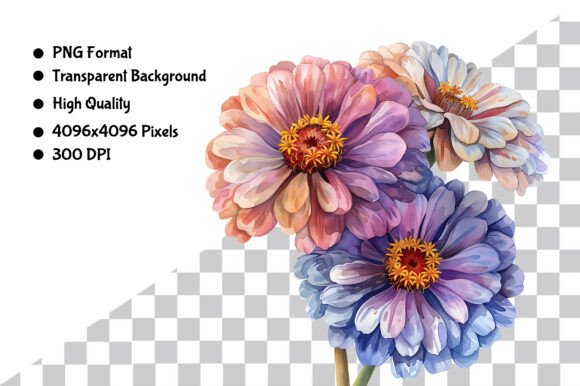 Download Watercolor Zinnia Flower PNG Clipart - Clip Collection
