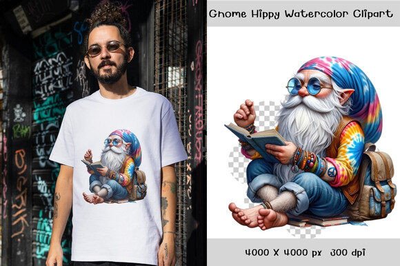 Download Gnome Hippy Watercolor Clipart - Clip Collection
