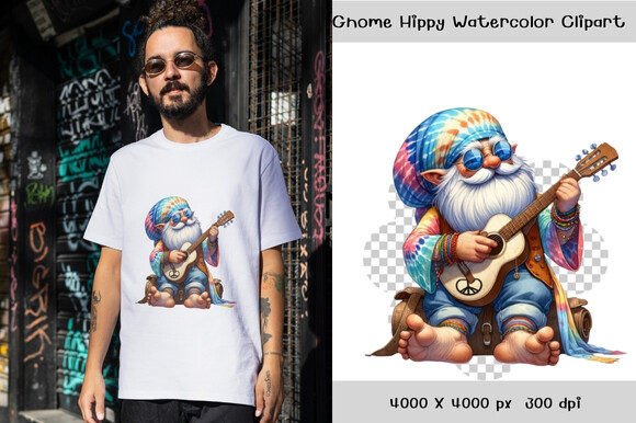 Download Gnome Hippy Watercolor Clipart - Clip Collection