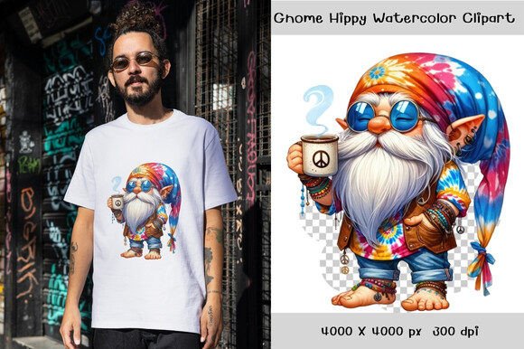 Download Gnome Hippy Watercolor Clipart - Clip Collection