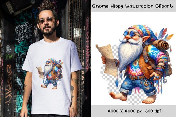 Download Gnome Hippy Watercolor Clipart - Clip Collection