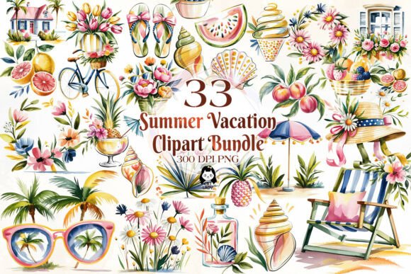 Download Cottage Summer Floral Watercolor Clipart - Clip Collection