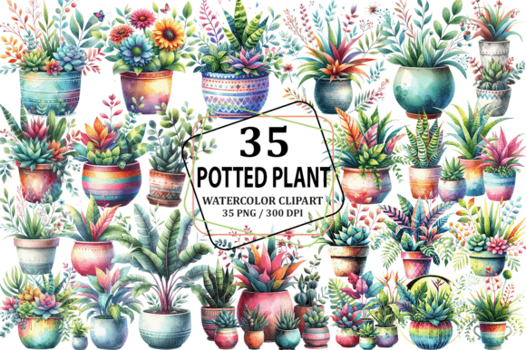 Download Potted Plant Clipart Sublimation Bundle - Clip Collection