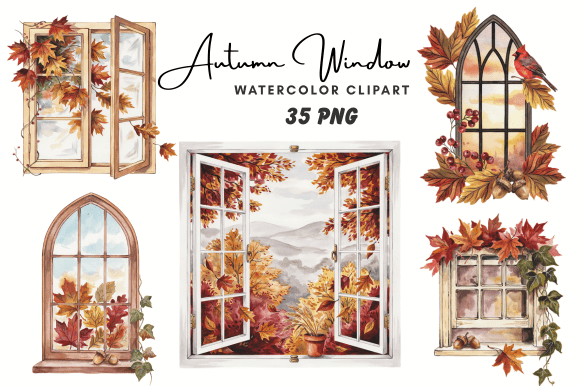 Download Watercolor Autumn Window Clipart - Clip Collection