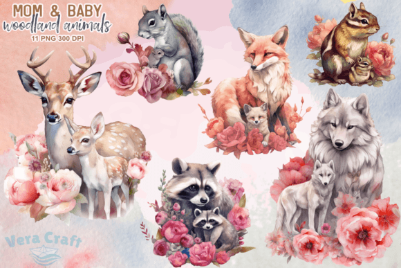 Download Mom &amp; Baby Woodland Animals Clipart - Clip Collection