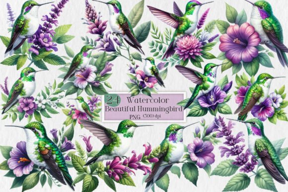 Download Beautiful Hummingbird Watercolor Clipart - Clip Collection