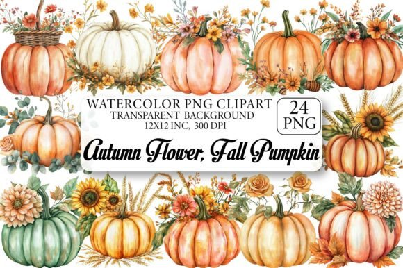 Download Autumn Flower Clipart, Fall Pumpkin - Clip Collection