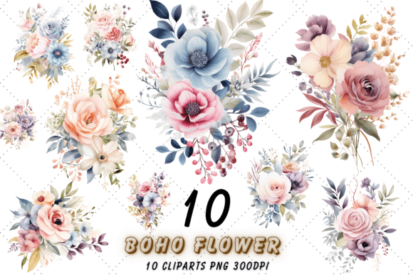 Download Vintage Boho Flower Sublimation Clipart - Clip Collection