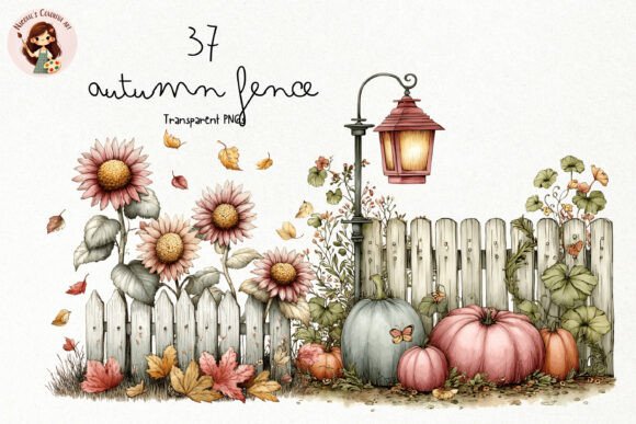 Download Watercolor Autumn Fence PNG Clipart - Clip Collection